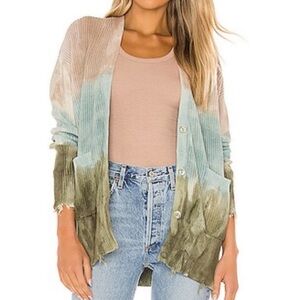 NWOT YFB YOUNG FABULOUS & BROKE OMBRÉ INDIE CARDIGAN SWEATER SMALL MEDIUM